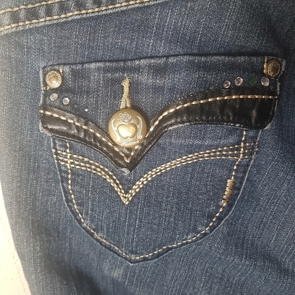 Apple Bottoms Midrise Straight Leg Blue Jeans - Picture 5 of 15